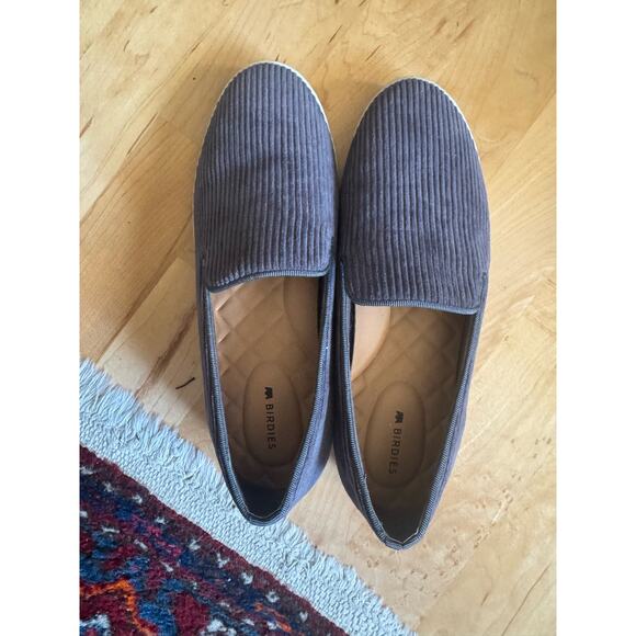 Women’s Birdies the Starling Blue Corderoy Slip-Ons, Slate Blue Color - Picture 4 of 8